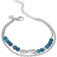 TOM TAILOR Armband Schmuck Geschenk Edelstahl Infinity Unendlichkeitsschleife, mit Glassteine