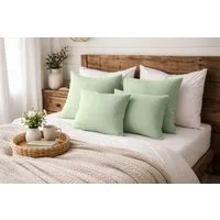 Amilian Dekokissen Sofakissen 4er Set mit Füllung - 2x 45x45 + 2x 35x45 cm, Hotelverschluss, waschbar, formstabil