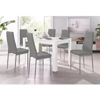 OTTO home Essgruppe Tisch, Stuhl, (Set, 5-tlg., 5tlg. Set. Tisch 120 cm plus 4 Stühle), Tisch 120 cm, 4 Stühle in Lederoptik