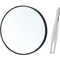 Berilo Kosmetikspiegel Berilo KOSMETIKSPIEGEL 5-Fach mit Pinzette 2x Saugnapf Spiegel 17, Rasierspiegel Schminkspiegel Make-Up