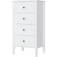 Homfa Kommode Schubladenschrank mit 4 Schubladen, Sideboard schmal, weiß, 50x40x95cm
