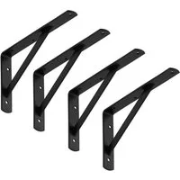 SO-TECH® Wandregalhalter Schwerlast-Konsole Regalkonsole BLACKLINE I schwarz, Spar-Set 4-tlg., Tragkraft bis zu 200 kg / Paar - 25 x 15 x 3 x 0,4 cm