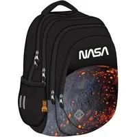KiddiBex Schulrucksack NASA Rucksack Jungen Schulranzen ab 5. Klasse (Set, 3-tlg., Schulrucksack, Federmäppchen, Regenschutz), Rucksack Schule Schultasche Jungen, Ergonomischer Schulranzen NASA