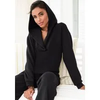 French Connection Hoodie mit V-Ausschnitt und breitem Kragen, Loungewear