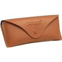 KONO Brillenetui Case Klassische Schutzhülle für Sonnenbrillen PU Leder Unisex