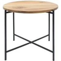 Spetebo Beistelltisch mit Akazien Tischplatte (Couchtisch, 1-St., mit Holz Platte und Metall Gestell), Tischplatte abnehmbar