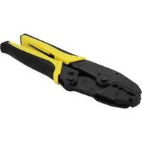 Universelle Koax Crimp-Zange, Crimpzange schwarz/gelb, für 6 verschiedene Durchmesser