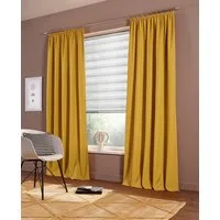 OTTO home Vorhang Raja, Gardinen mit Kräuselband, Vorhänge Wohnzimmer (2 St), Kräuselband, blickdicht, Polyester, 2er-Set, Bestseller, einfarbig, modern, pflegeleicht, Mikrofaser