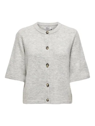 ONLY - ONLCAMILLA S/S CARDIGAN KNT NOOS Light Grey Melange - Gr. - M