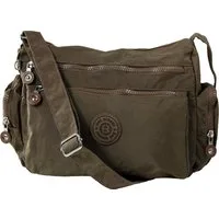 BAG STREET Schultertasche Bag Street Nylon braun Sportliche Damen (Schultertasche), Damen, Jugend Schultertasche Nylon, braun ca. 30cm x ca. 22cm