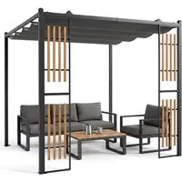 COSTWAY Pavillon, Pergola 2,3 x 2,3 m für Garten, Terrasse, Balkon, Pool