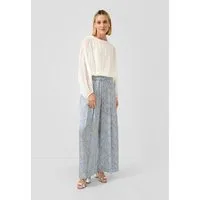 s.Oliver 7/8-Hose Hose Satinierte Wide-Leg-Hose mit All-over-Print