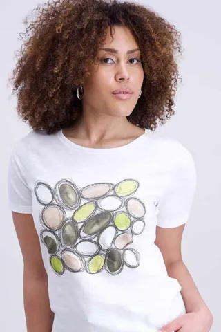 signe nature - T-Shirt mit Frontprint weiß - Gr. - 44
