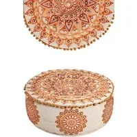 Marrakesch Orient & Mediterran Interior Pouf Orientalische Pouf Hocker Sitzpuff Deko Aziza Braun (1-St), Handarbeit
