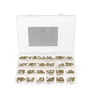 480pcs Monolithic Ceramic Capacitor Assortment Kit 10pF-10uF 50V Fixed Capacitors High Temperature ±10% Tolerance Ideal