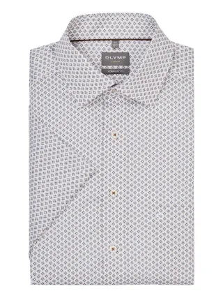 OLYMP - Comfort Fit: Businesshemd beige/blau - Gr. - 42