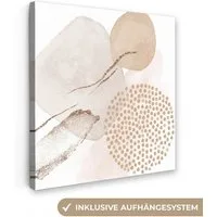 OneMillionCanvasses® Leinwandbild Aquarell - Beige - Pastell - Modern - Abstrakt, Fotodruck (1 St), Wandbild, Deko Schlafzimmer Wohnzimmer Flur 20x20 cm