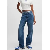 HUGO Straight-Jeans Elyah Straight Fit Jeans mit hoher Leibhöhe, Tall Länge 36