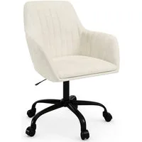 OTTO home Bürostuhl Perry2, eleganter Samtstuhl, schwarzes Drehkreuz,Polsterung in Längsnaht-Optik