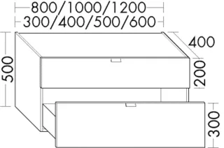 Burgbad Unterschrank rc40 System PG2 500x1000x400 Nussbaum Cognac, USHY100F4111 USHY100F4111