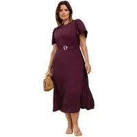 Friends Like These Midikleid Friends Like These Kurzärmeliges Midikleid, Curve (1-tlg)