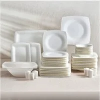 Karaca Geschirr-Set Karaca Fine Pearl Roma 58-teiliges Geschirrset 12 Personen, Weiß, Karaca Fine Pearl Roma 58-Teiliges 12-Personen Geschirrset