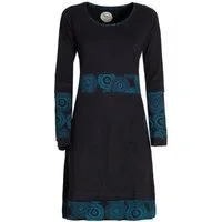 Vishes Tunikakleid Damen Langarm Longshirt-Kleid Sweatkleid Shirt-Kleid Tunika-Kleid Hippie, Guru, Retro Style