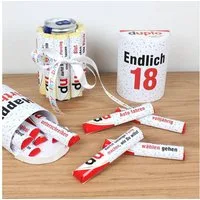 nikima Packpapier PAPIER SET - Duplo Endlich 18 Geburtstag Geschenk DIY Vorlagen Set