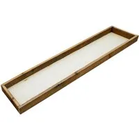 Spetebo Tablett Holz Deko Tablett rechteckig - 80 x 18 cm, Holz, (Kerzentablett, 1-tlg), mit ca. 2,5 cm hoher Kante