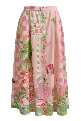 Smith&Soul - Skirt With Button powder rosã© print - Gr. - S