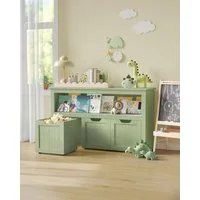 VASAGLE Kinderregal Spielzeugaufbewahrung, Bücherregal Kinder, Spielzeugregal, mit Rollen, 30 x 102 x 60 cm