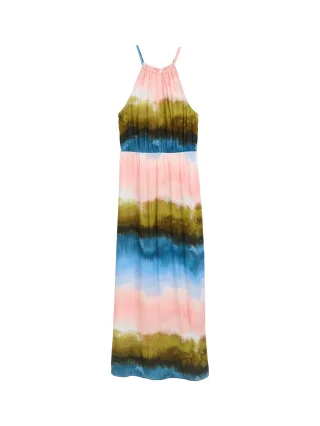 Denim Tom Tailor - Neckholder Maxi-Kleid watercolor print - Gr. - L