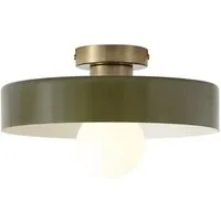 Qazqa Deckenleuchte Jina, ohne Leuchtmittel, Neutralweiß, QAZQA Deckenleuchte, e27, Grün, Glas, Retro
