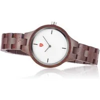 Bonizetti Chronograph Damenuhr ALPENLILIE, (3,6 cm, braun, silber, 1-tlg), Holz-Uhr, Armbanduhr, Holzarmband