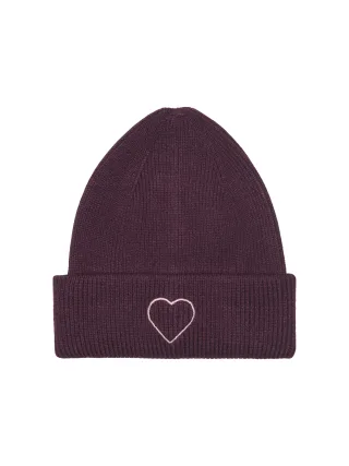 ONLY - ONLALPHA LIFE EMBROIDERED RIB BEANIE CC Winetasting - Gr. - ONE SIZE