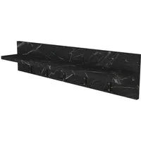 en.casa Wandgarderobe, Hammarö Flurgarderobe mit Ablage und 10 Haken Marmor, schwarz