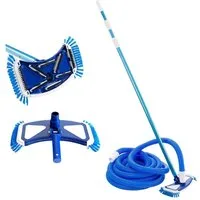 Arebos Poolbürste Poolbürste mit Clip-System und Schlauch - Teleskopstange Ø 32/38 mm, (Set), Schlauch: 11 m