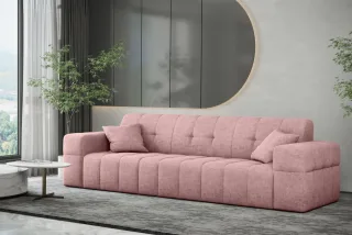 Sofa Designersofa NANCY 3-Sitzer in Stoff Perfekt Harmony Altrosa