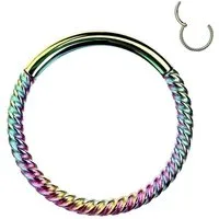 Taffstyle Nasenpiercing Piercing Ring Ohr Segmentring Scharnier Clicker geflochten (Geflochtener Segmentring mit Scharnier – vielseitig einsetzbar & hautfreundlich)