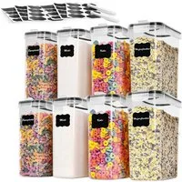 SURFOU Vorratsdose Vorratsdosen mit Deckel Luftdicht Küchen Organizer Frischhaltedosen 4L, (8er Set Spaghetti-Box, Müsli-Behälter, Getreidebehälter, Mehlbehälter, Zuckerdose, Keksdose, Vorratsdosen mit Deckel, luftdicht, BPA-frei, lebensmittelechtes 