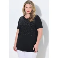 MIAMODA T-Shirt T-Shirt bequeme Passform Glitzersteinchen-Verlauf