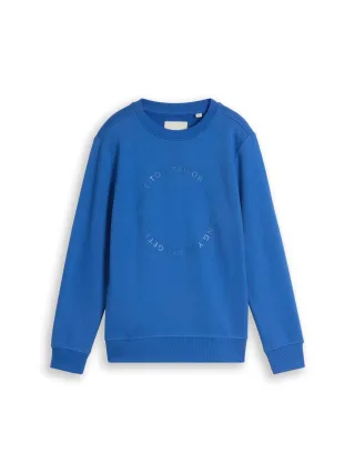 tom tailor kids - Basic Sweatshirt mit Print soft sapphire blue - Gr. - 140