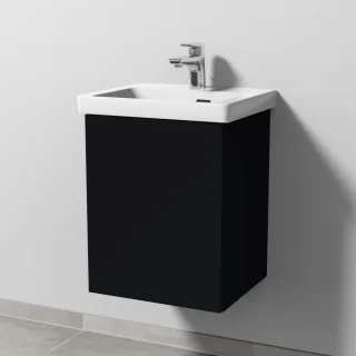 Sanipa 3way Waschtischunterbau zu Villeroy & Boch Subway 3.0 Waschtisch mit 1 Tür, Schwarz-Matt SF84208