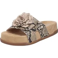 Rieker Pantolette Sommerschuh, Urlaubsschuh, Strandschuh mit Blüte