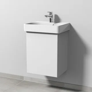 Sanipa 3way Waschtischunterbau zu Geberit Smyle Square Waschtisch mit 1 Tür, Weiß-Soft SM66843