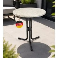 Gardissimo Gartentisch Esperanza mit grün weißer Topalit Tischplatte 60 cm rund (Spar-Set, 1-St., 1 Tisch), Made in Germany / wetterfest / UV-beständig
