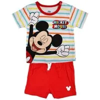 Disney Print-Shirt Mickey Maus Baby kurzarm T-Shirt und Shorts Gr. 62 bis 86