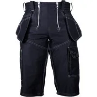JOB Arbeitshose Zunft Bermudas Schwarz – Sommerpilot Shorts mit Reflex