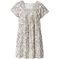 Himalaya Clothing Tunika Luftige Damen Bluse mit Blumenmuster - Sommertunika aus Bio-Baumwolle Lässige Longbluse mit hohem Tragekomfort