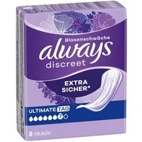 always Inkontinenz-Einlage Discreet + Ultimate Tag, 7, 8-St., Saugstärke 7 - starke Blasenschwäche